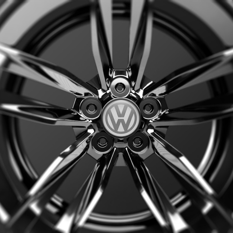 VW Volkswagen Center Hub Dome Stickers White Steel