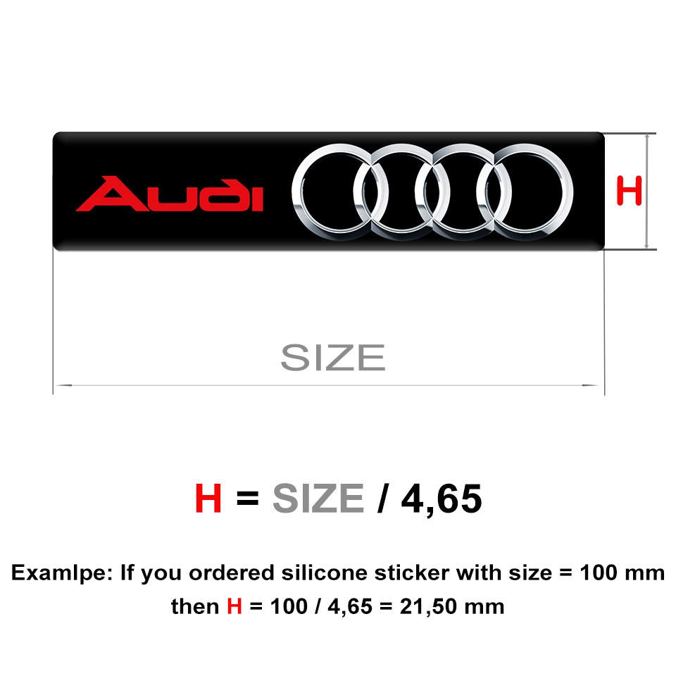 Audi Silicone Sticker Premium Quality Design | Domed Emblems | Stickers ...