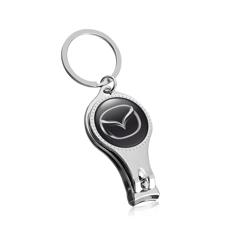 Mazda Fob Chain Fingernail Clipper Classic Black Chrome Logo Edition