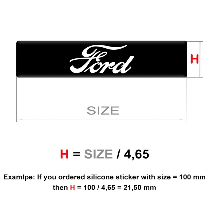Ford Silicone Sticker High End Model | Domed Emblems | Stickers | X-Sticker