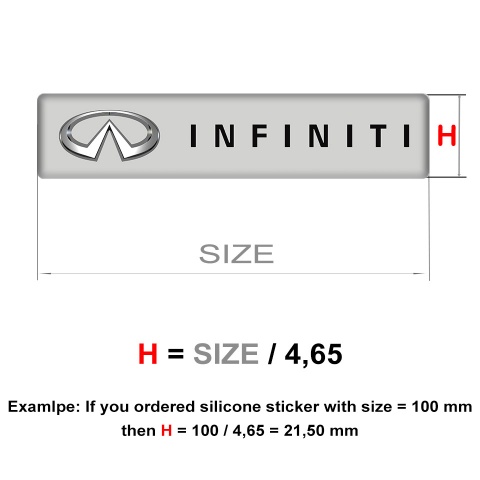 Infiniti Silicone Sticker Premium Quality Model 