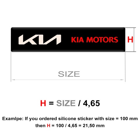 Kia Emblem Silicone Black Tape with Red White Logo 