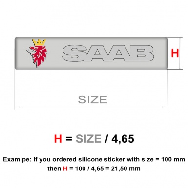 Saab Silicone Sticker Gray Tape Style 