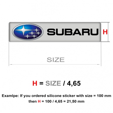 Subaru Silicone Sticker Stylish Design Logo 