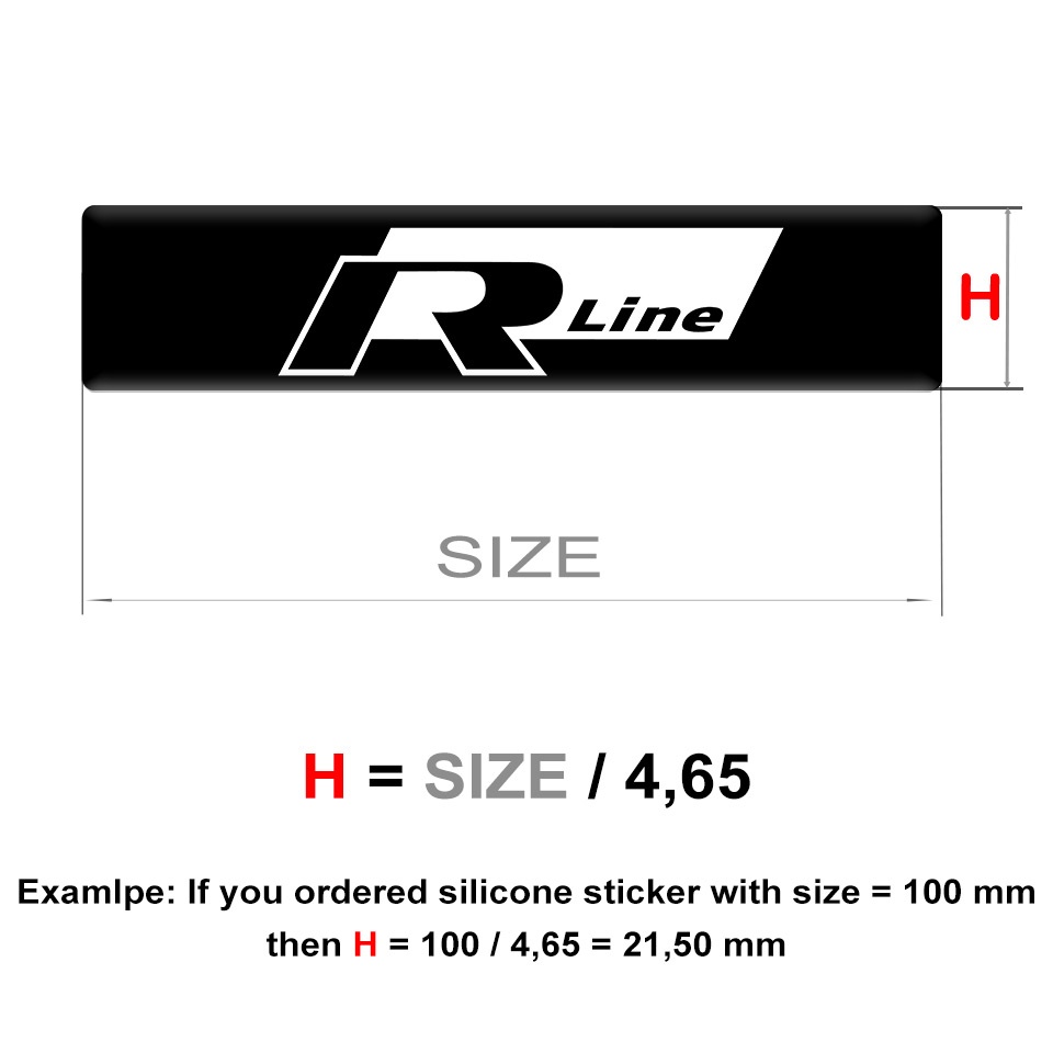VW R Line Emblem Badge Logo Style | Domed Emblems | Stickers | X-Sticker