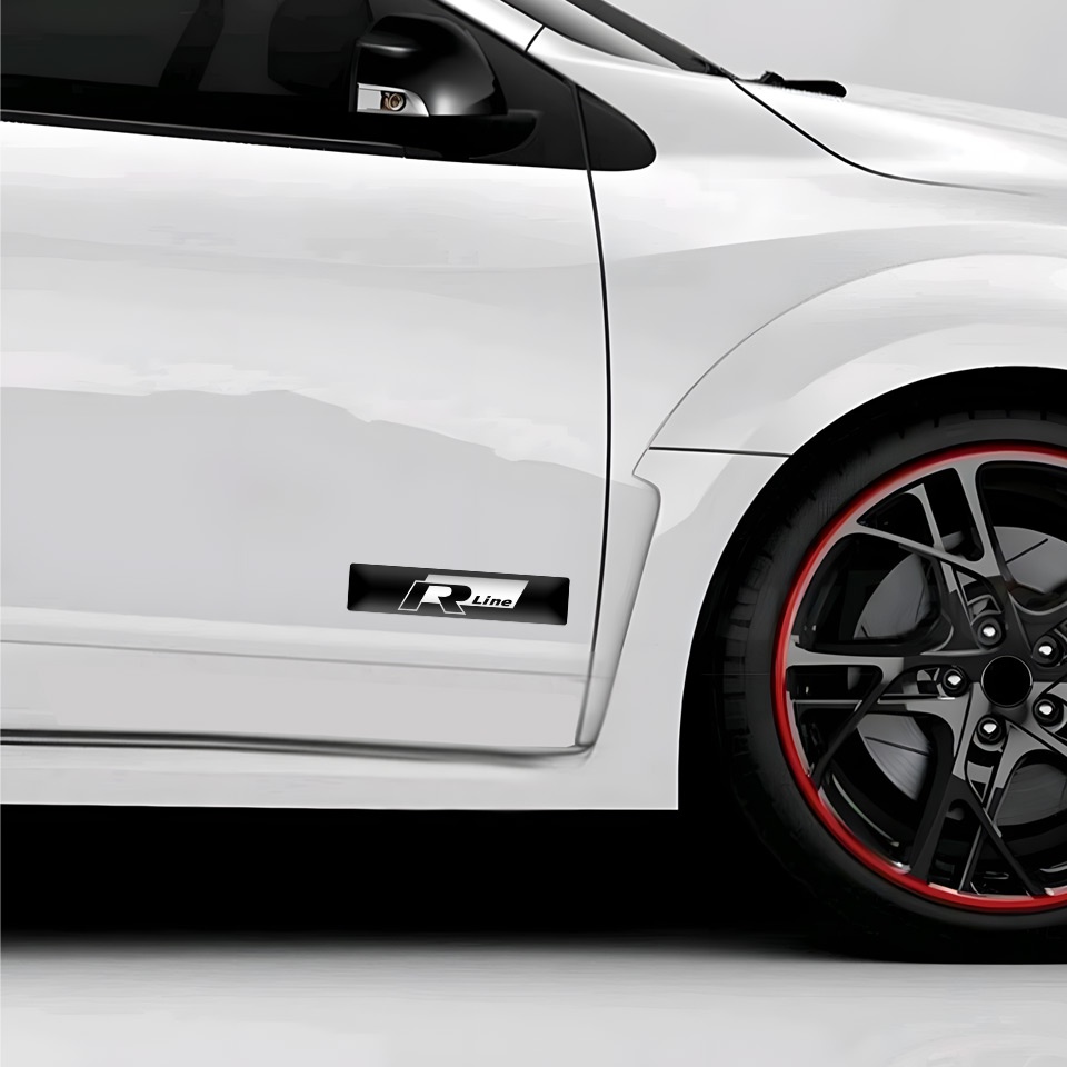 VW R Line Emblem Badge Logo Style | Domed Emblems | Stickers | X-Sticker