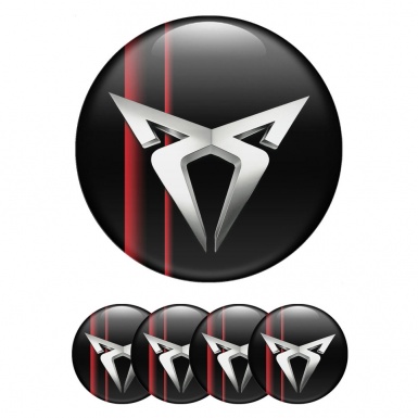 Seat Cupra Emblem Wheel Caps Black Base Silver Logo