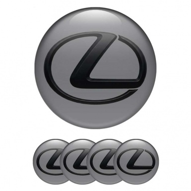 Lexus Wheel Emblems for Center Caps Black Logo