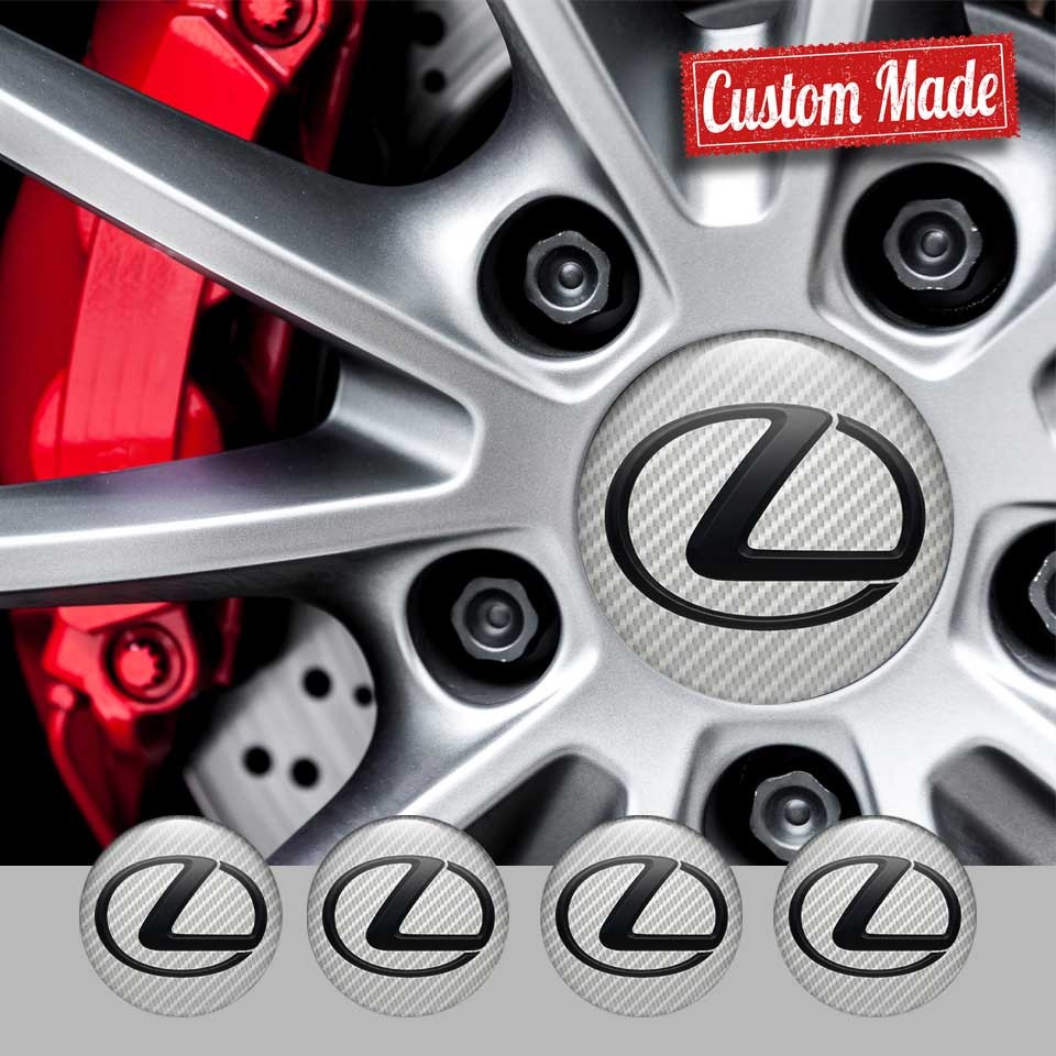 Lexus Silicone Emblems Light Carbon Black Logo | Wheel Emblems ...