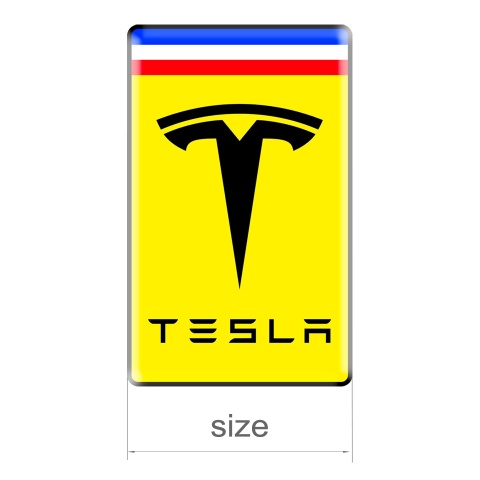 Tesla Emblem Logo Silicone Sticker Yellow Style