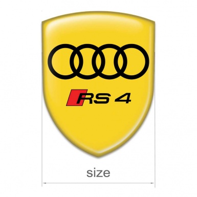 Audi RS4 Emblem Logo Silicone Sticker Yellow Style