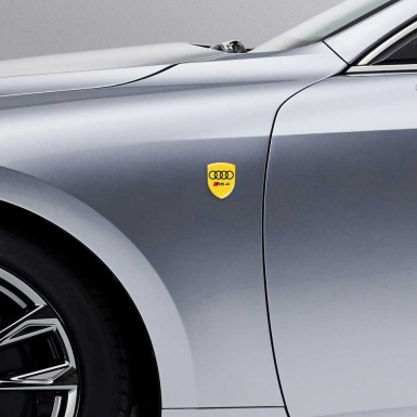 Audi RS4 Emblem Logo Silicone Sticker Yellow Style