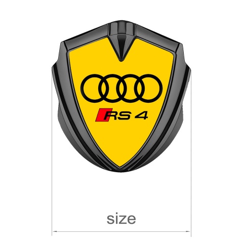 Audi RS4 Silicone Badge Logo Sticker Yellow Style