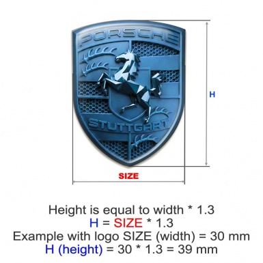 Porsche Badge Crest Emblem Self-adhesive Navy