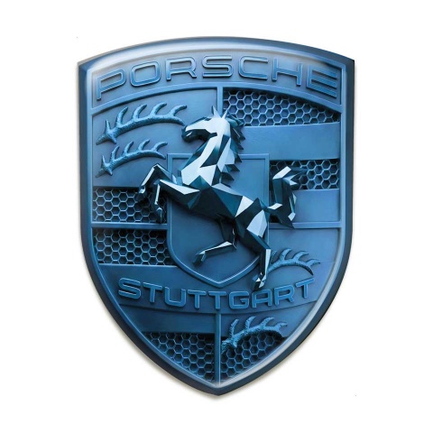 Porsche Badge Crest Emblem Self-adhesive Navy