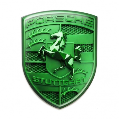 Porsche Self-adhesive Logo Emblem Green Edition