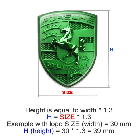 Porsche Self-adhesive Logo Emblem Green Edition