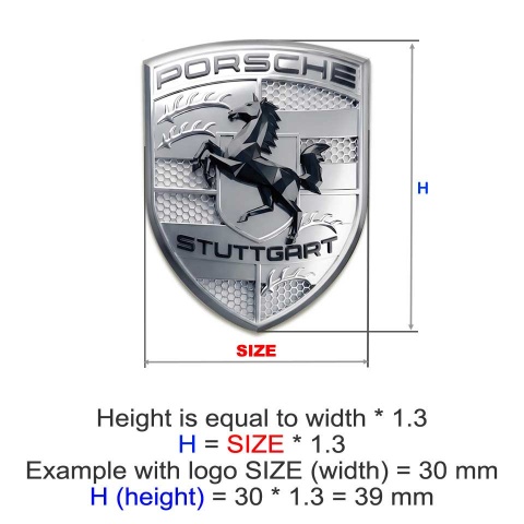 Porsche Silicone Emblem Logo Self-adhesive Sticker