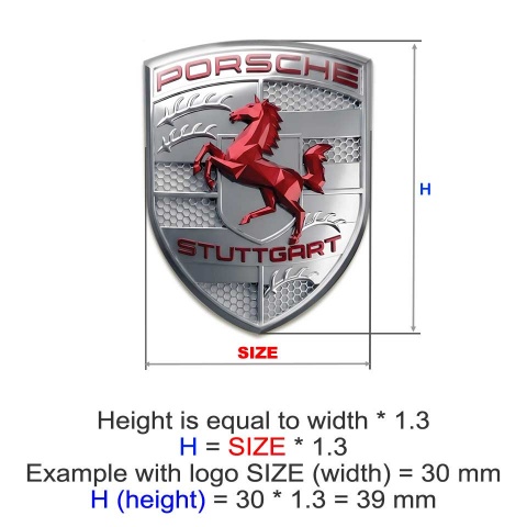 Porsche Crest Logo Emblem Silicone Badge