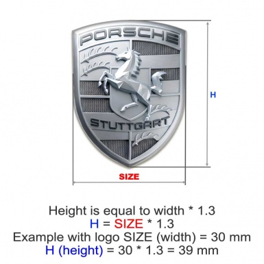 Porsche Logo Crest Emblem Self-adhesive Silicone Sticker