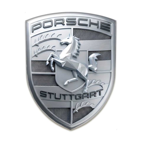 Porsche Logo Crest Emblem Self-adhesive Silicone Sticker