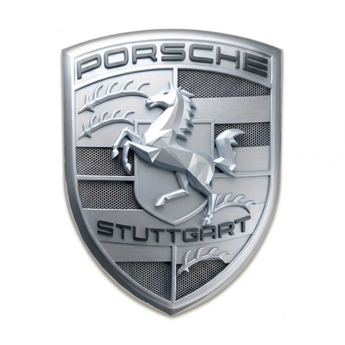 Porsche Logo Crest Emblem Self-adhesive Silicone Sticker