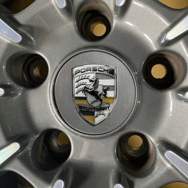 Porsche Emblem Crest Self-adhesive Silicone Badge Yellow