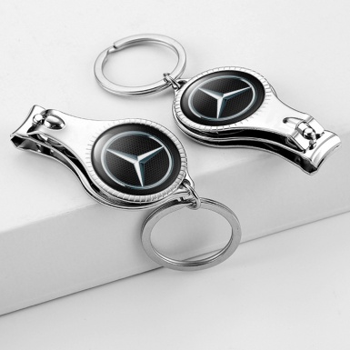 Mercedes Benz Keychain Nail Clipper Honeycomb Metallic Circle Domed Sticker
