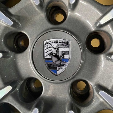 Porsche Emblem Crest Self-adhesive Silicone Badge Navy
