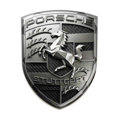 Porsche Sticker Silicone Emblem 3D Logo