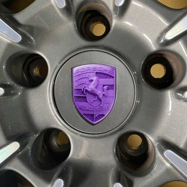 Porsche Silicone Sticker Badge Emblem Purple Edition