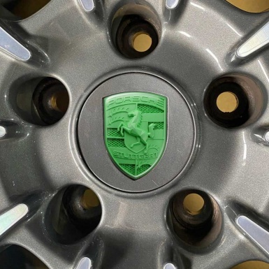 Porsche Domed Emblem Badge Silicone Adhesive Green Style