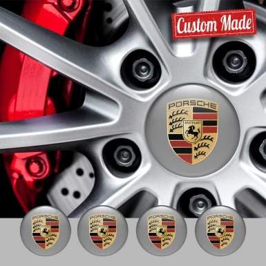 Porsche Silicone Emblems Custom Grey Color Base