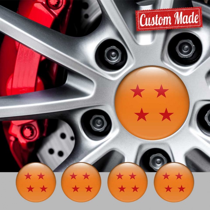 Aufkleber 4 Stars Custom Silicone Emblems Orange