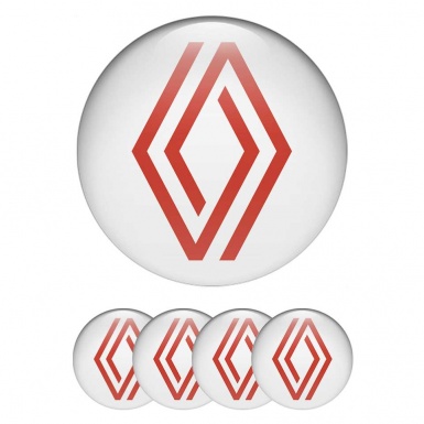Renault Logo Emblem Badge Wheel Caps White Red