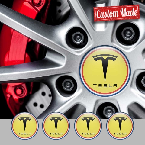 Tesla Logo Emblem Badge Self-adhesive Custom Design