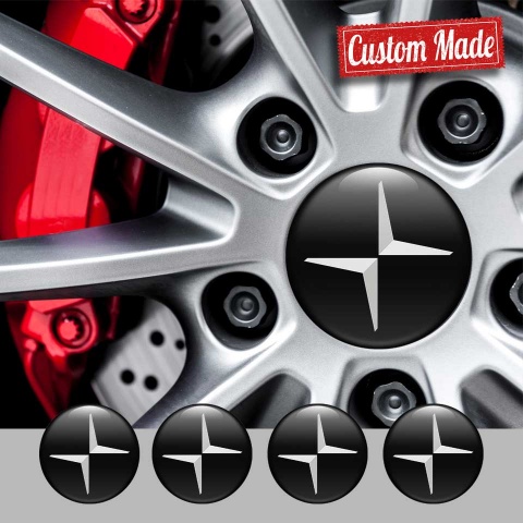 Volvo Polestar Center Caps Stickers Black