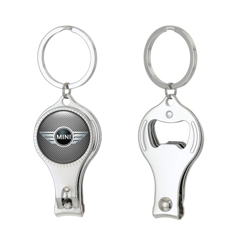 Mini Cooper Key Fob Nail Trimmer Light Carbon Metallic Domed Emblem
