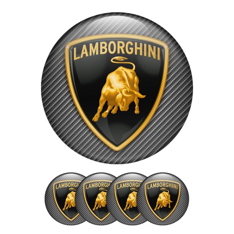 Lamborghini Silicone Stickers Center Hub Carbon Style Print