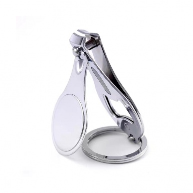 Mini Cooper Keychain Ring Nail Trimmer Black Chrome Ring Logo Edition