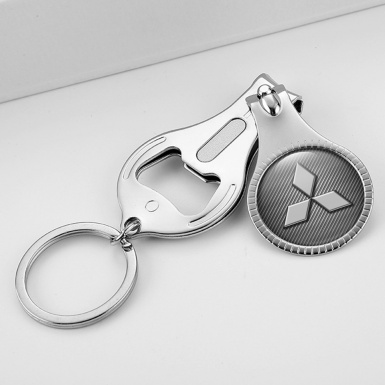 Mitsubishi Key Ring Fingernail Trimmer Light Carbon Light Grey Bevel Design