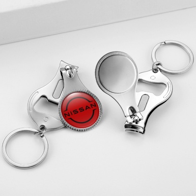 Nissan Key Holder Fingernail Clipper Dark Red Black Eclipse Logo Edition