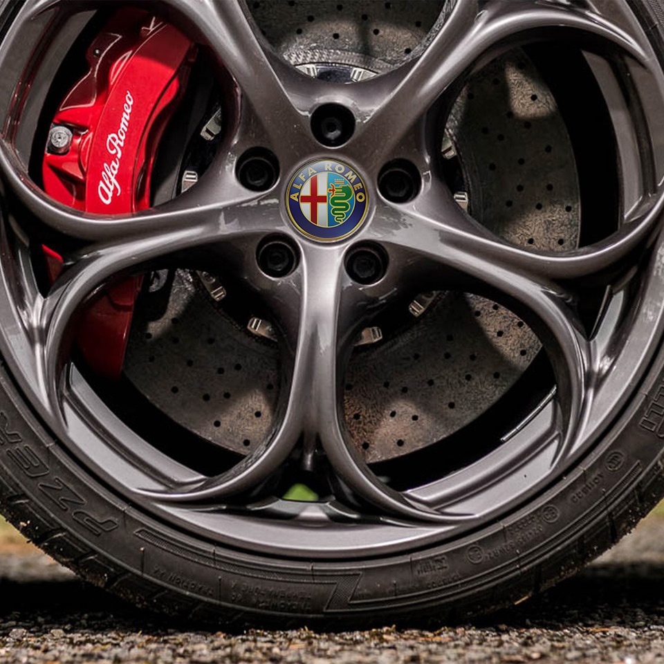 Alfa Romeo Wheel Center Cap Domed Stickers Classic With Gold Printing ...