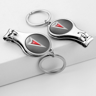Pontiac Keyring Holder Nail Trimmer Light Carbon Silver Red Logo Edition 