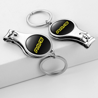 Rays Key Holder Nail Trimmer Clean Black Yellow Outline Edition