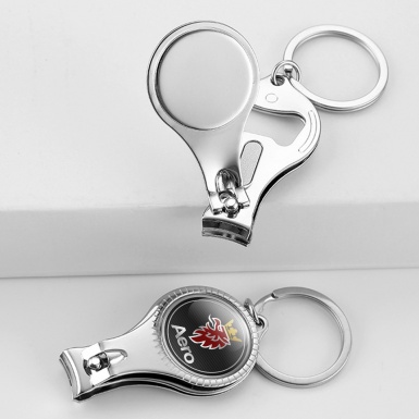 Saab Aero Key Ring Nail Clipper Dark Mesh Classic Red Griffon Design