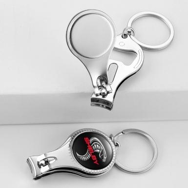 Ford Shelby Cobra Key Ring Fingernail Clipper Black Grey Tint Red Slogan