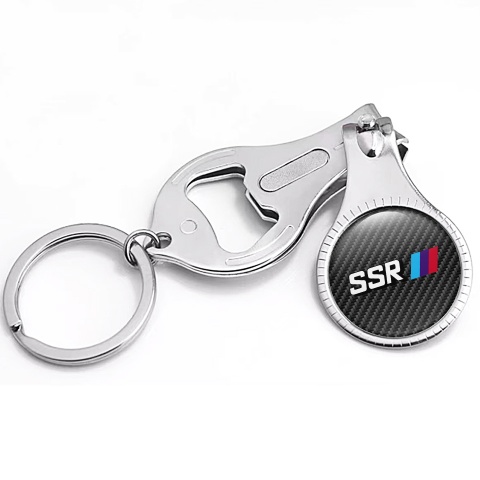 SSR Key Holder Fingernail Clipper Dark Carbon Color Stripes Design