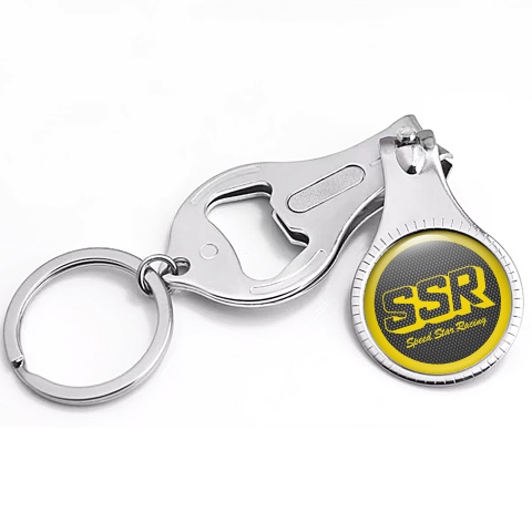 SSR Key Chain Nail Clipper Light Metallic Cells Yellow Outline Logo