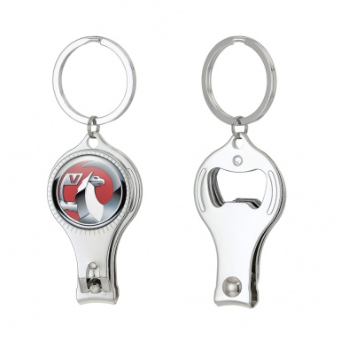 Vauxhall Keyring Fingernail Trimmer Red Metallic Tint Domed Emblem